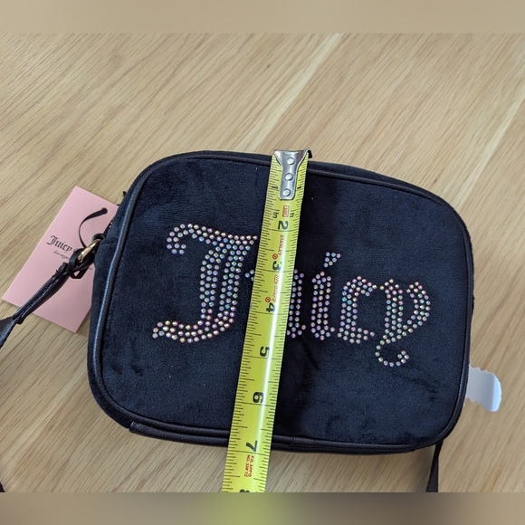 NWT Juicy Couture Black Velvet/Velour Liquorice Obsession Crossbody/Shoulder Bag - Picture 14 of 16